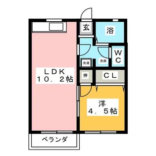 シャトー白菊【1階】の間取り