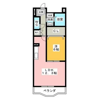 ヒルズ楠北【2階】の間取り