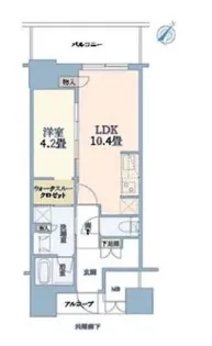 ジオタワー大阪十三【4階】の間取り