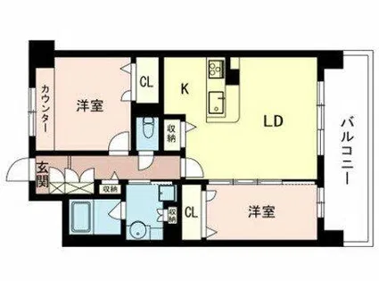 メゾンデール新大阪【203号室】の間取り