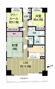 パークヒルズゼンボー大手前【7階】の間取り