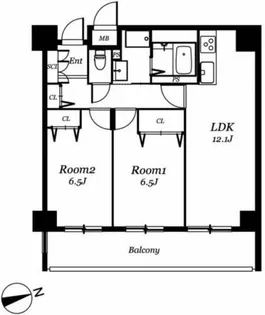 レジディア西天満【8階】の間取り