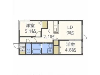 J-ecoa美園A【3階】の間取り
