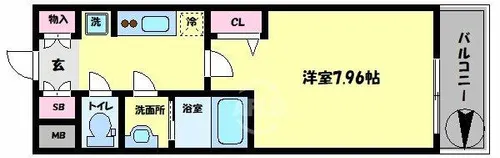 ラヴィータ難波元町【10階】の間取り