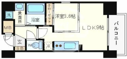 アクアプレイス南堀江【7階】の間取り