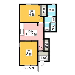 サニーユニゾンカーサB【1階】の間取り
