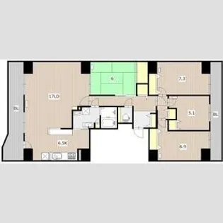 中銀ヴェルデシティあいの里6号館【503号室】の間取り