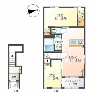 福岡県久留米市高良内町【アパート】の間取り
