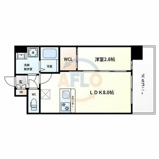 セレニテ難波ミラク弐番館【2階】の間取り
