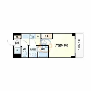 エスリードレジデンス新大阪プライム【13階】の間取り