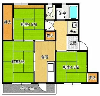 有野団地【B10-305号室】の間取り
