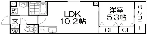クリエオーレ私市【2階】の間取り