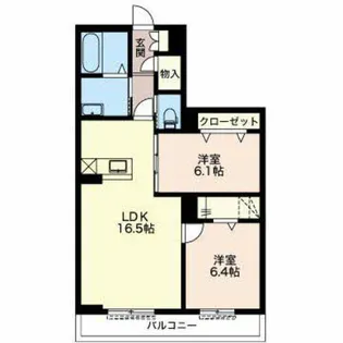 ヴィアソーレ常保【1階】の間取り