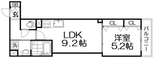 ワンライフ私市【3階】の間取り