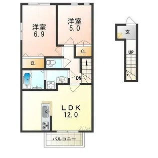 カセヤハウス【2階】の間取り