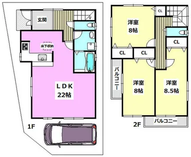 大阪府摂津市鳥飼下2丁目【一戸建】の間取り