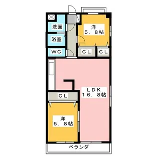 K’S KOUNOMIYA【5階】の間取り