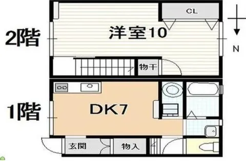メゾネット嵯峨嵐山【1階】の間取り