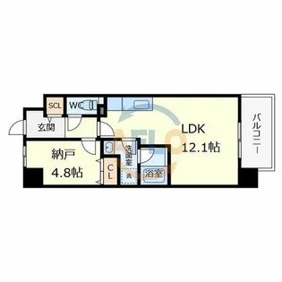 プラウディア今里【5階】の間取り