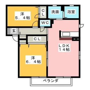 凪A棟【2階】の間取り