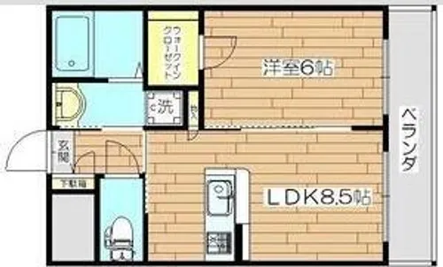アルファ帝塚山【1階】の間取り