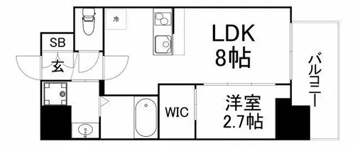 セレニテ天満橋アリア【1104号室】の間取り