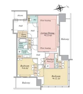 グラングリーン大阪 THE NORTH RESIDENCE【30階】の間取り