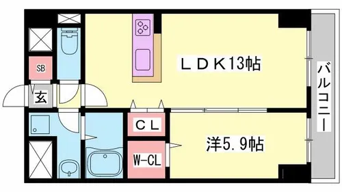 エスペーロ新在家【1階】の間取り