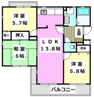 コート若園【305号室】の間取り