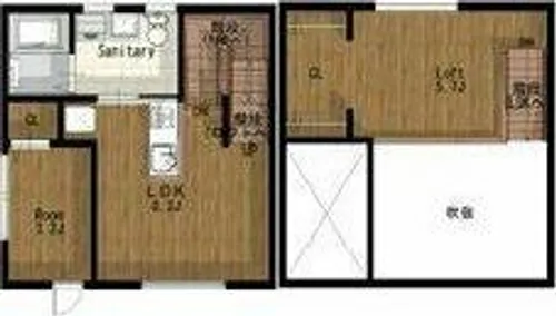 1SLDKの間取り画像