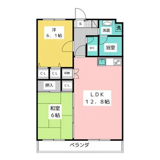 2LDKの間取り画像