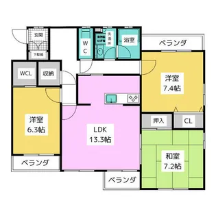 3LDKの間取り画像