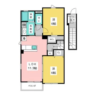 リバーサイドガーデン【2階】の間取り