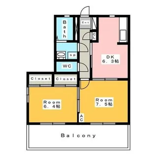 エステートⅡ B【1階】の間取り