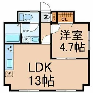 シャイニングシティー木曽川【1階】の間取り