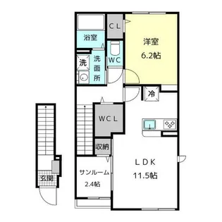 ベル フルール Ⅰ【2階】の間取り