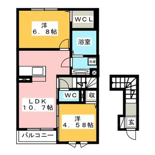 2LDKの間取り画像