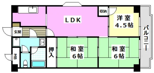 メゾンコルベーユ【6階】の間取り