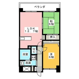 2LDKの間取り画像