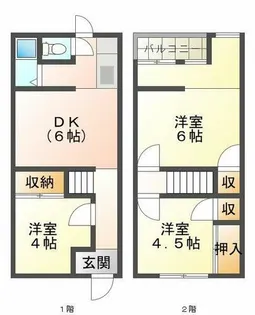 王居殿2丁目アパート【1階】の間取り