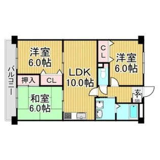 福岡県大野城市筒井4丁目【マンション】の間取り