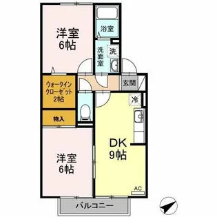 クレセント・モア【2階】の間取り