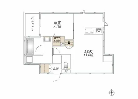 al sole【203号室】の間取り