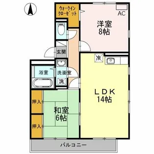 バティール西小森野 B棟【307号室】の間取り