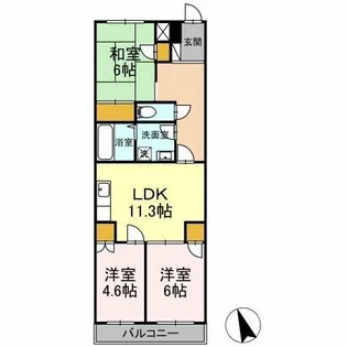 リバーコーポ【303号室】の間取り