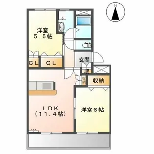 クレストール瑞雲郷【2階】の間取り