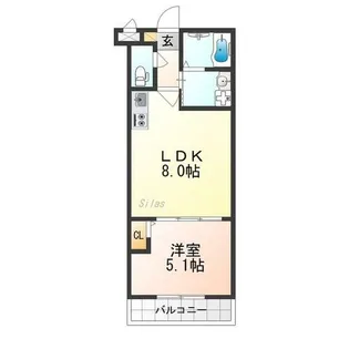 グラカン冷泉町【4階】の間取り