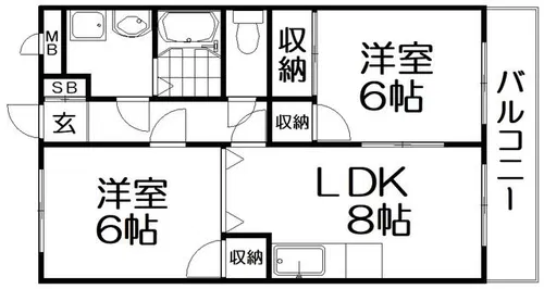 カサベルデ交野【3階】の間取り