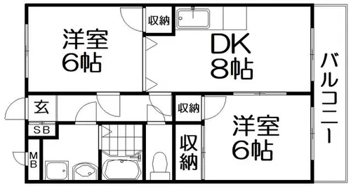 カサベルデ交野【1階】の間取り