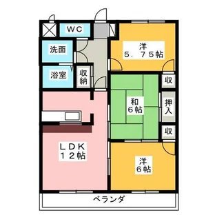 ヒルズトワニー【2階】の間取り